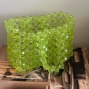 Lime Green Beaded mini Handbag